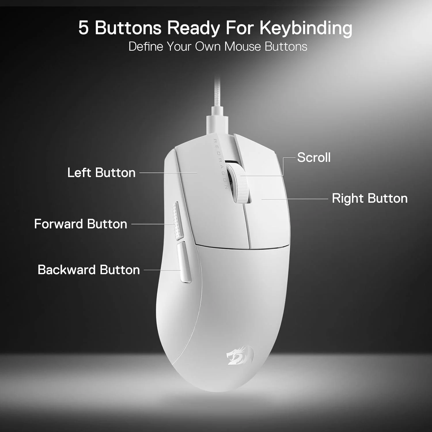 Ultra-Light Wired 8K Gaming Mouse - 26,000 DPI, 600 IPS, 42g Design