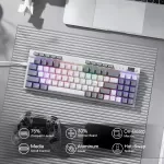 75% RGB Wired Mechanical Gaming Keyboard with Hot-Swap Linear Red Switches – 78 Keys