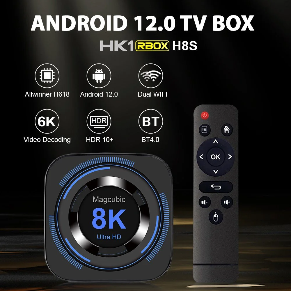 Android 12 TV Box, Dual Wi-Fi, 8K Support, 32GB/64GB Storage, BT4.0