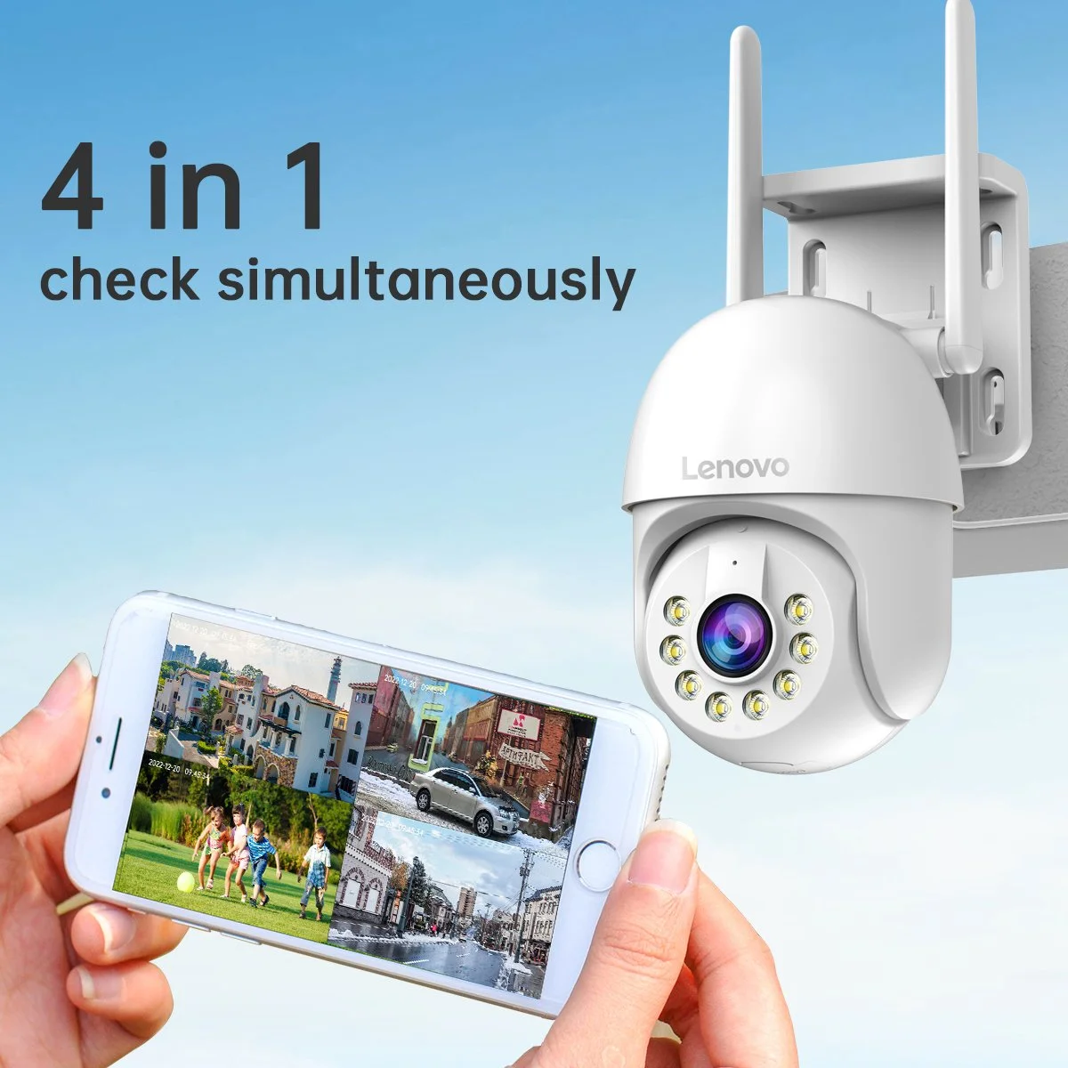 5MP Outdoor PTZ WiFi Security Camera with AI Tracking & Color Night Vision