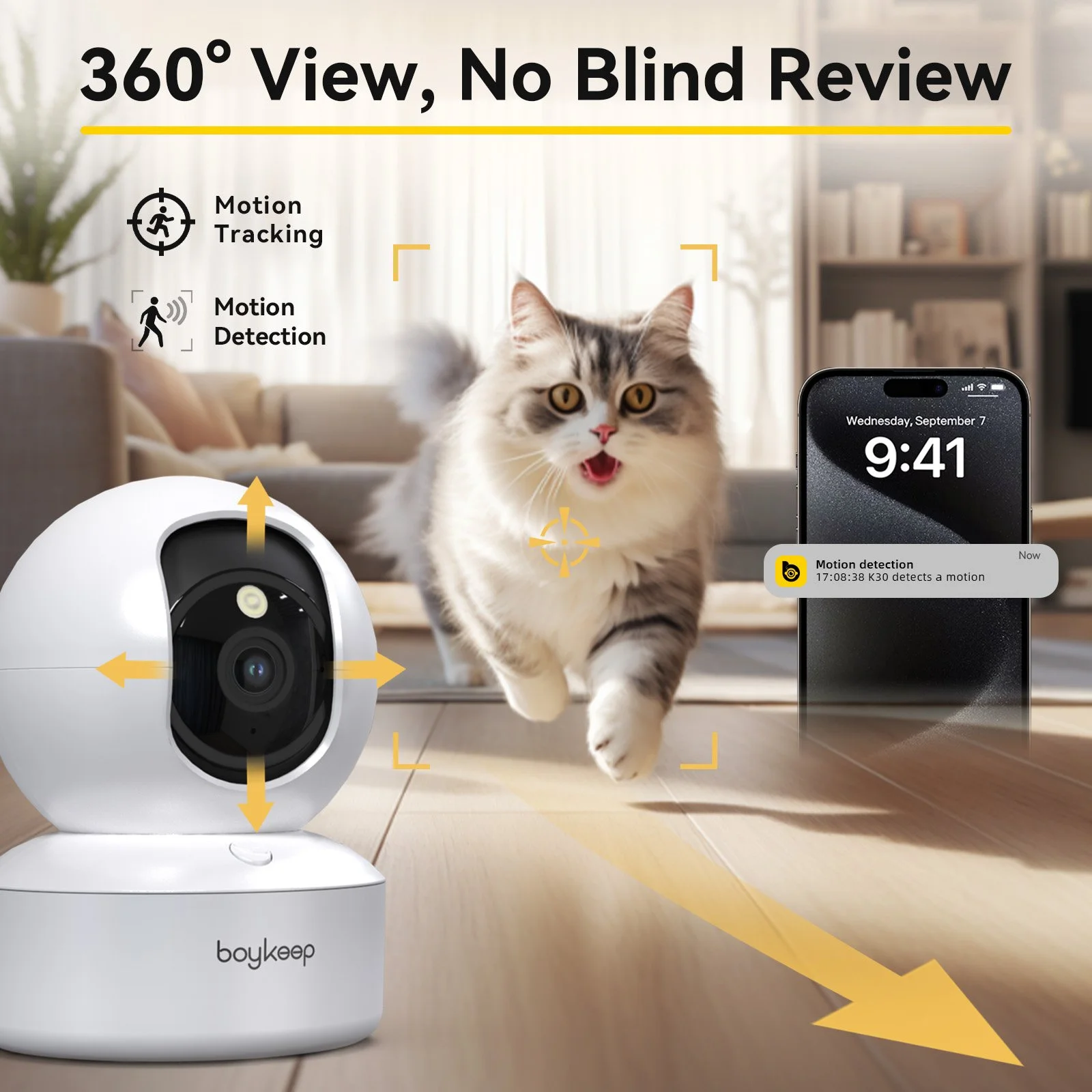 360° Dual WiFi Indoor Security Camera Set with Night Vision & Two-Way Audio