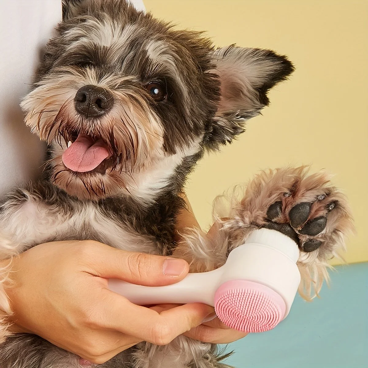 Silicone Dog Paw Cleaner & Dual-Sided Massage Brush
