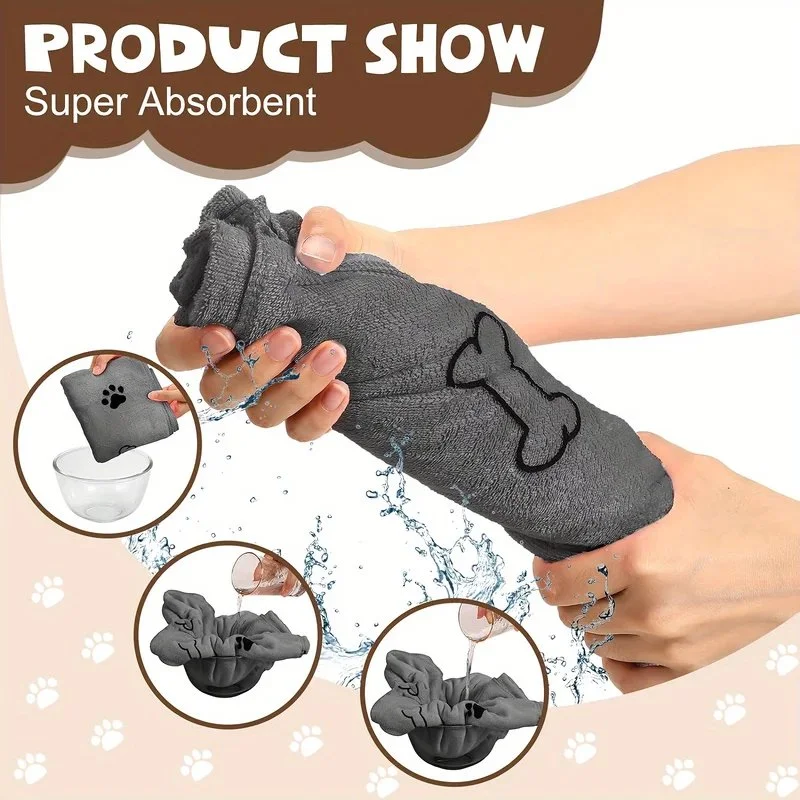 Ultra-Absorbent Quick-Drying Microfiber Dog Towel for Fast & Easy Pet Drying