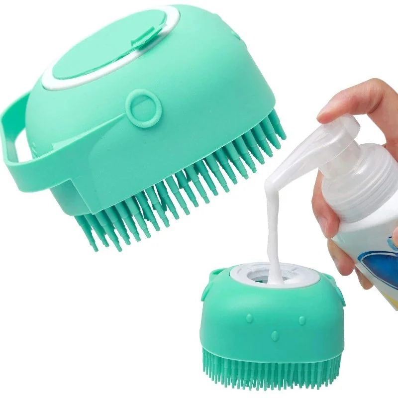 2-in-1 Pet Bath Brush & Shampoo Dispenser