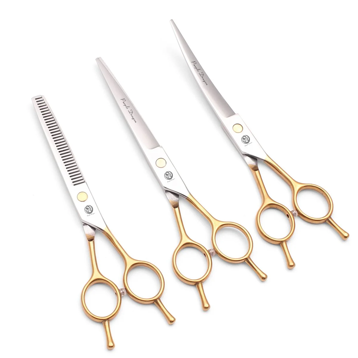 Professional Dog Grooming Scissors Set – Straight, Curved & Thinning Shears