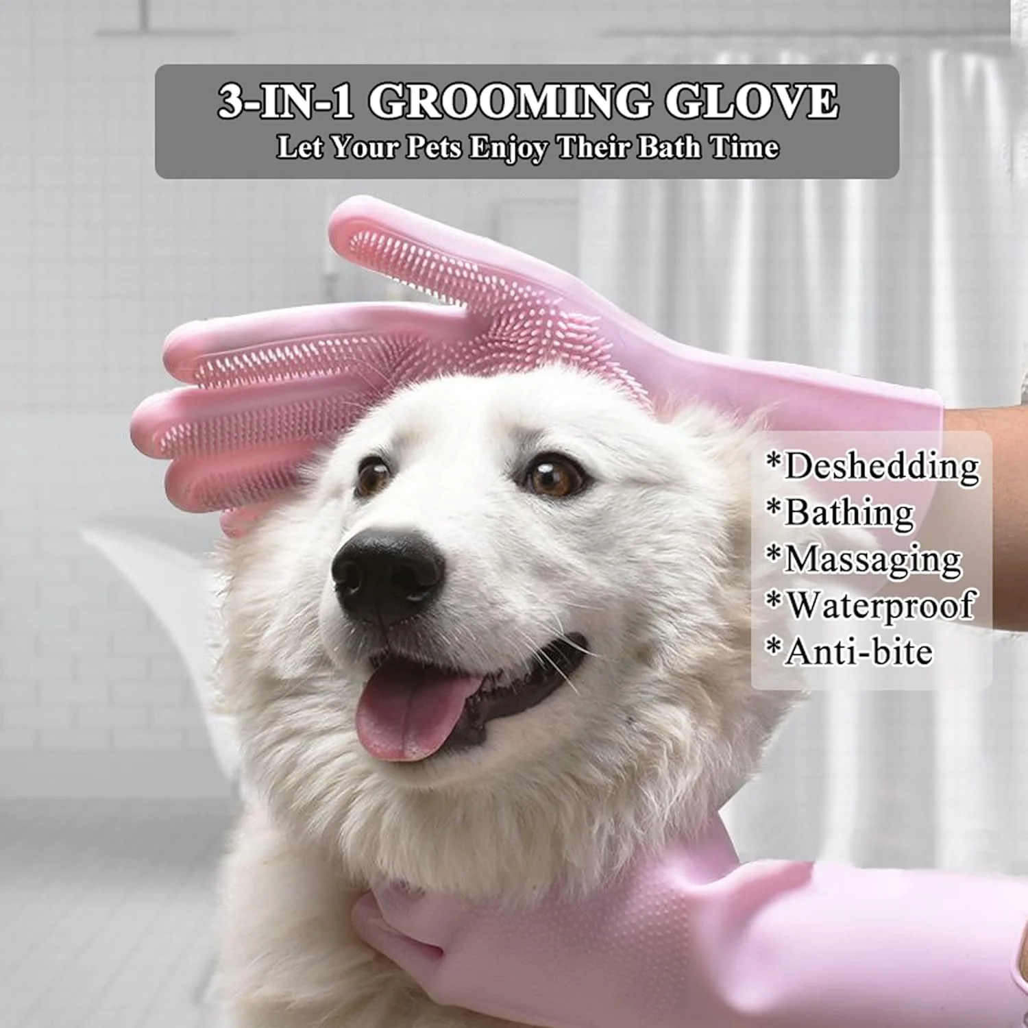 Pet Grooming & Bathing Gloves for Dogs & Cats