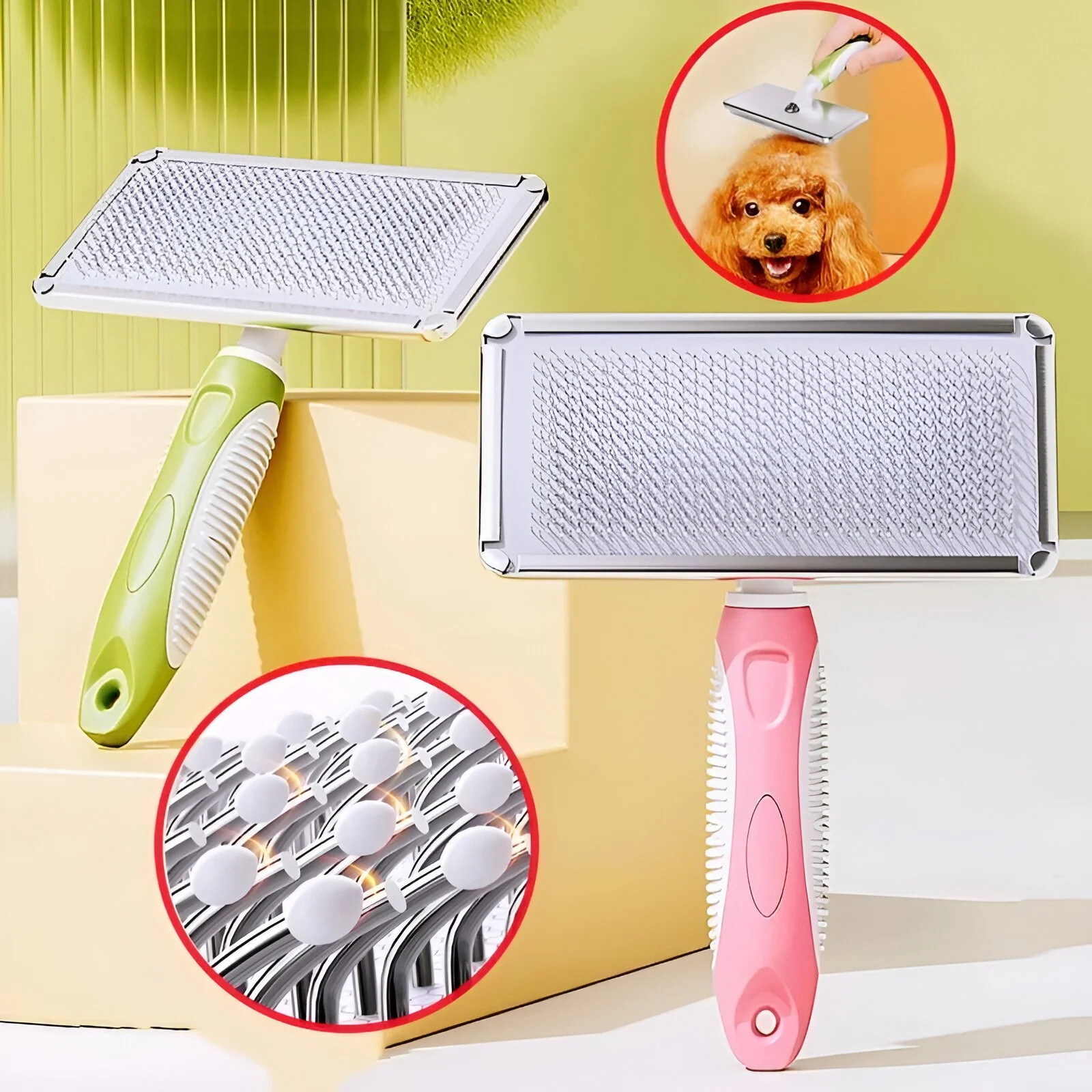 Pet Grooming Comb for Dogs & Cats – Hair Remover & Detangler Brush