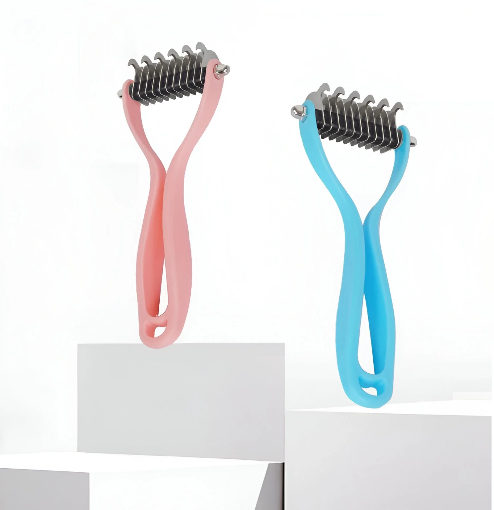 Double-Sided Pet Hair Remover Comb – Stainless Steel Grooming Brush for Dogs & Cats