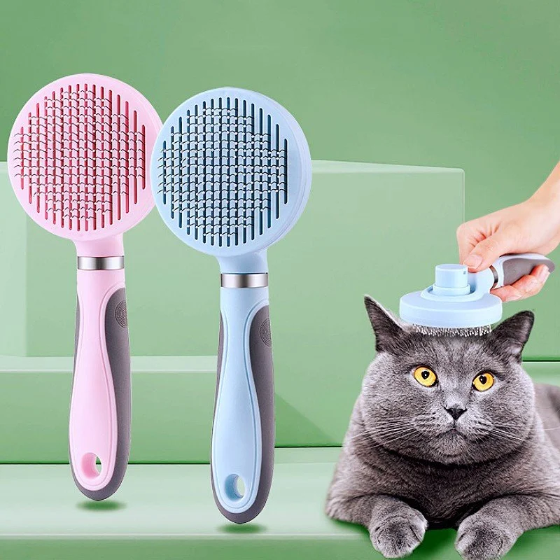 Self-Cleaning Pet Grooming Brush for Dogs & Cats – Hair Remover & Massager