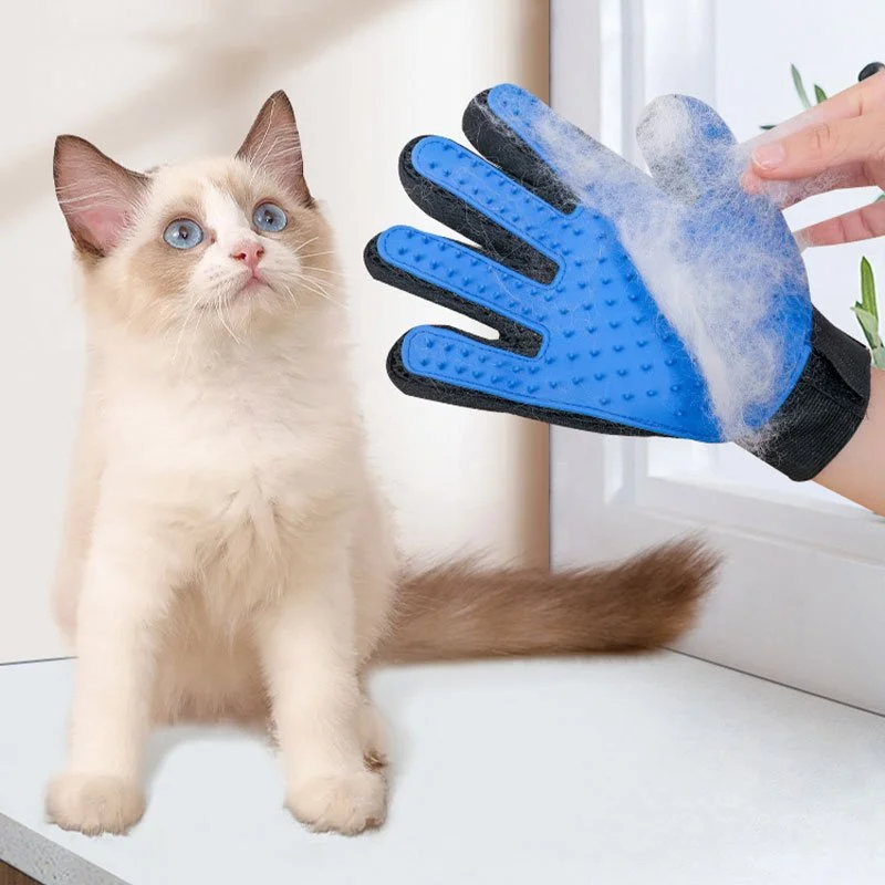 Pet Grooming Glove for Cats & Dogs – Silicone Deshedding & Hair Remover Mitt