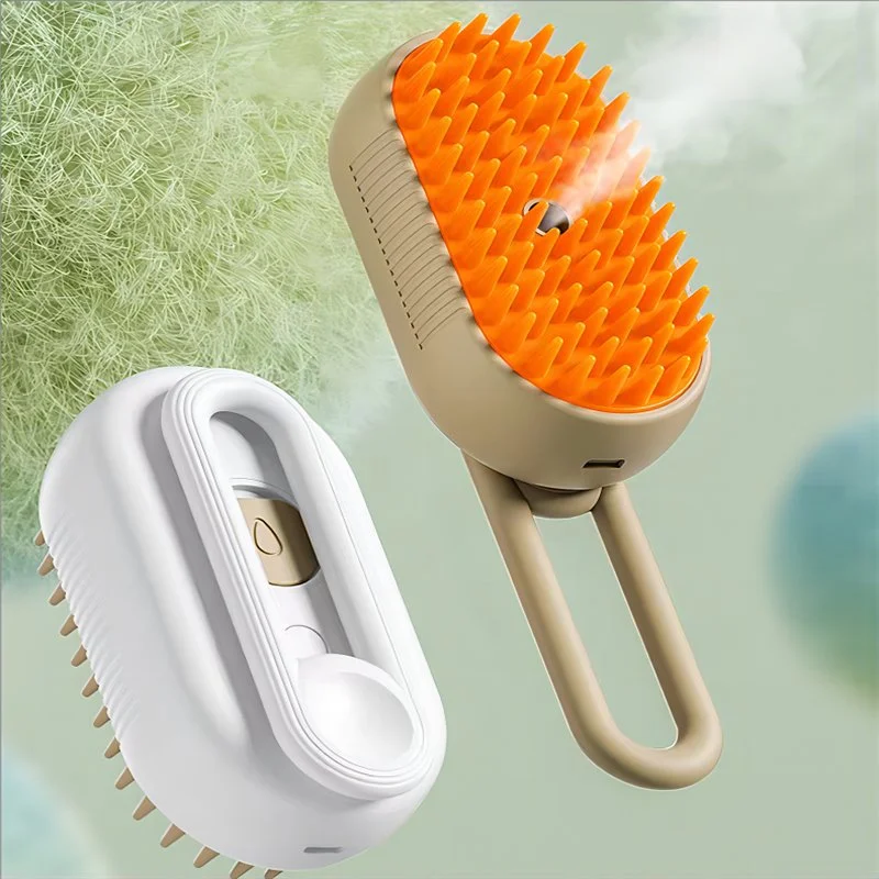 3-in-1 Electric Pet Grooming Brush with Steam Spray & Massage