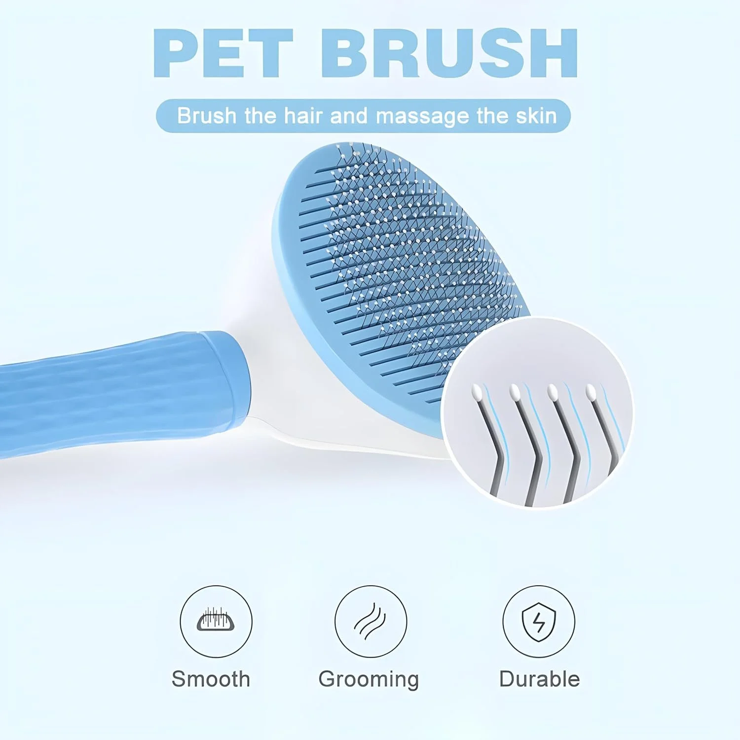 Pet Hair Remover Brush for Dogs & Cats – Gentle Grooming Tool