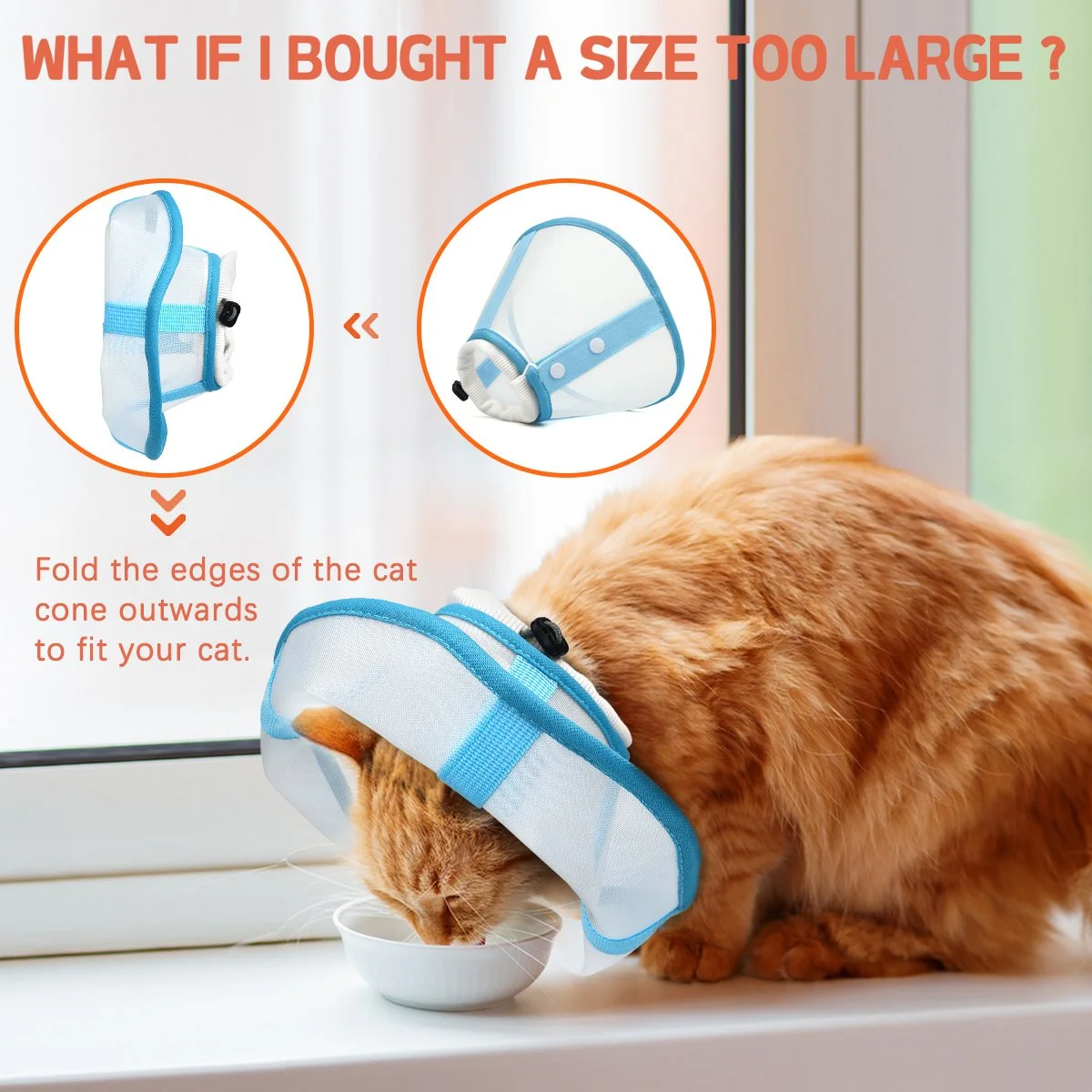 Stylish Contrast Stitch Pet Recovery Collar for Cats & Dogs – Soft & Protective
