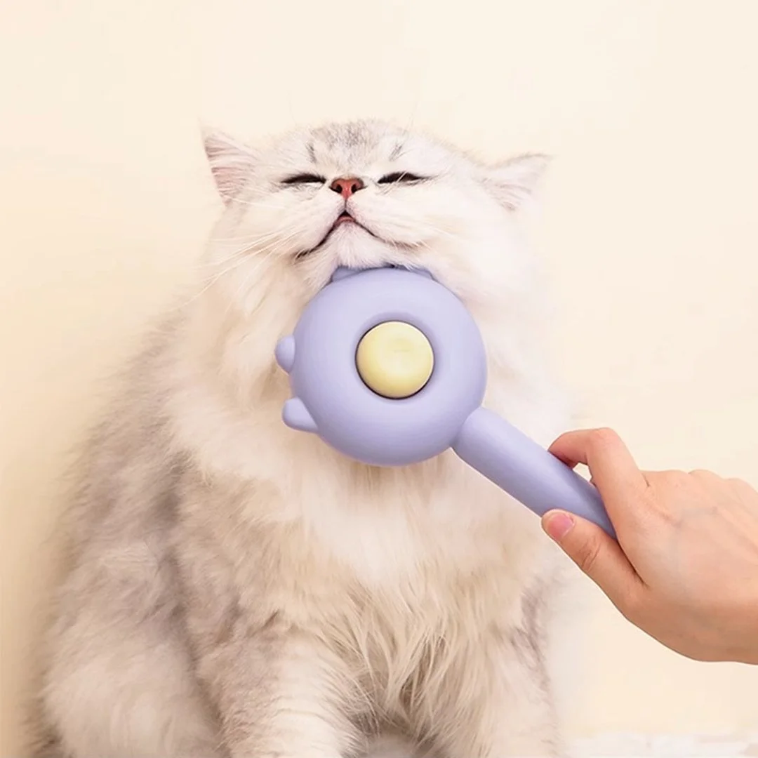 Self-Cleaning Pet Grooming Brush for Cats & Dogs - One-Click Hair Remover