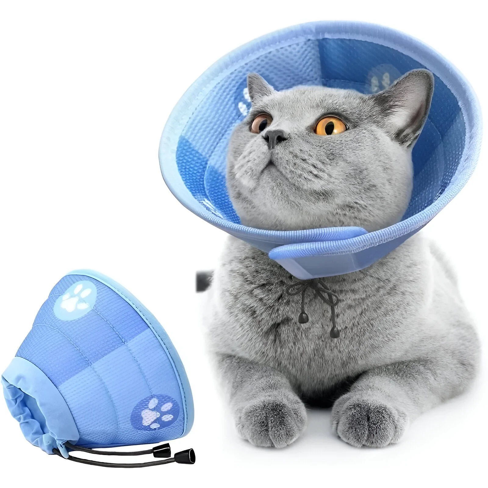 Adjustable Soft Cat Recovery Collar – Lightweight Protective Cone for Surgery