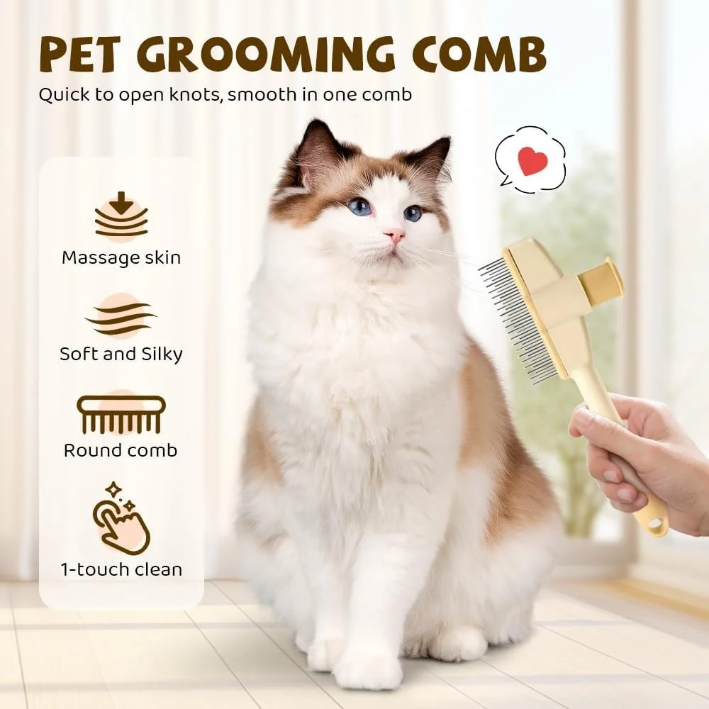 Self-Cleaning Dog & Cat Brush – Hair Remover & Massage Comb
