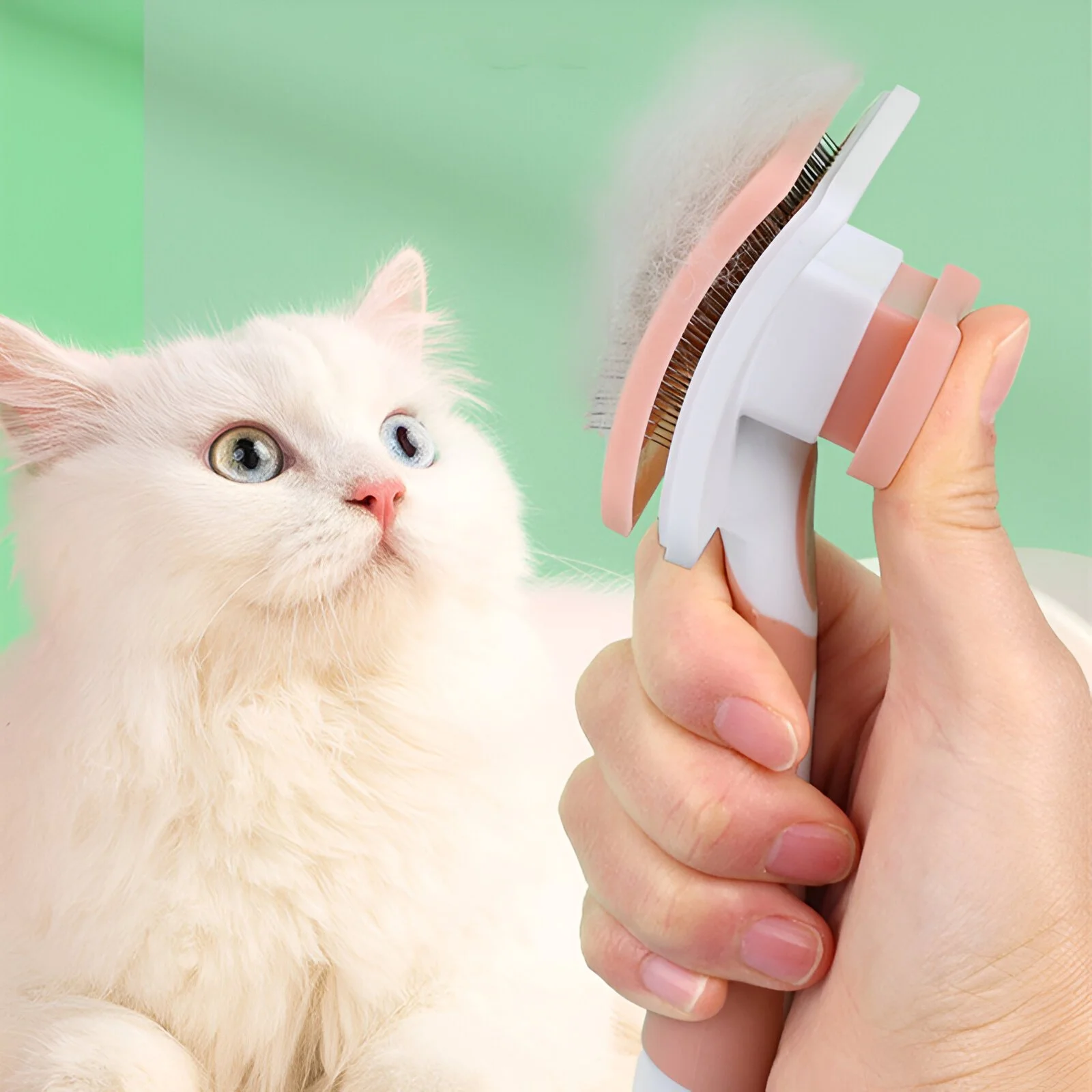 Self-Cleaning Cat & Dog Grooming Brush with Automatic Hair Remover