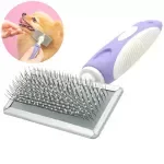 Dog & Cat Grooming Brush – Hair Remover, Massager & Stainless Steel Comb