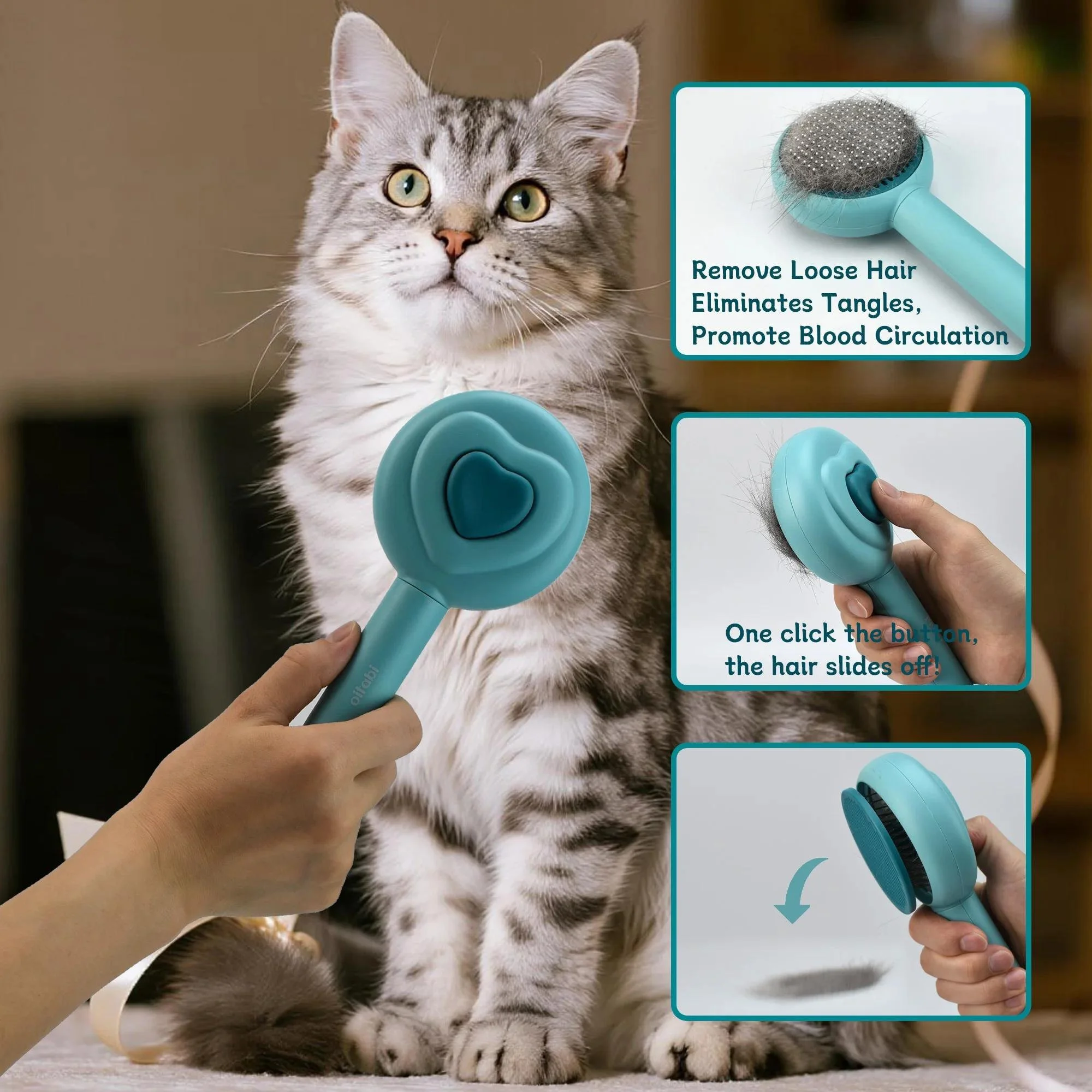 Self Cleaning Slicker Brush for Dogs & Cats