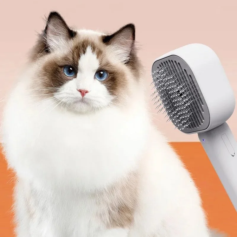 Cat Grooming Brush & Hair Remover Comb for Easy Cleaning & Massage