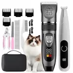 Professional Pet Grooming Trimmer Kit with LED Display & Ceramic Blades