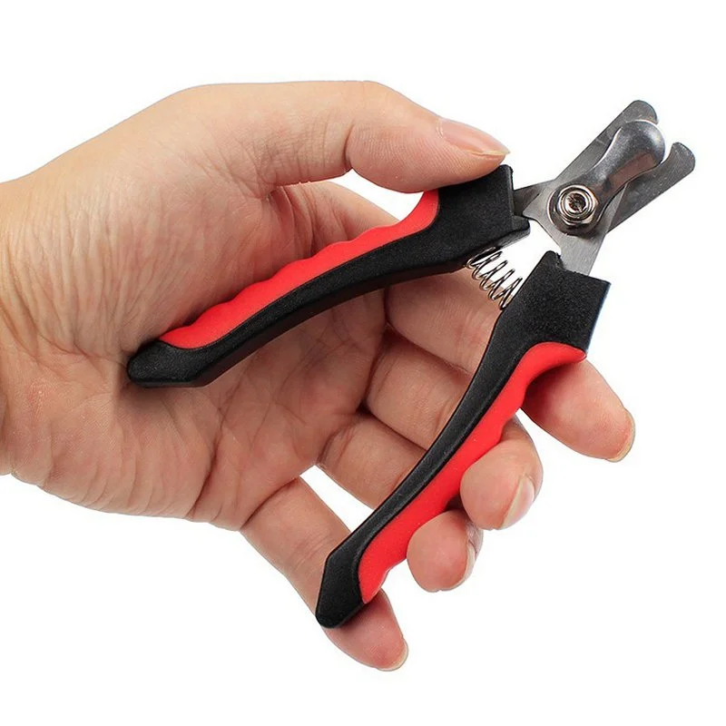 Stainless Steel Pet Nail Clippers with Safety Guard & Nail File for Small Pets