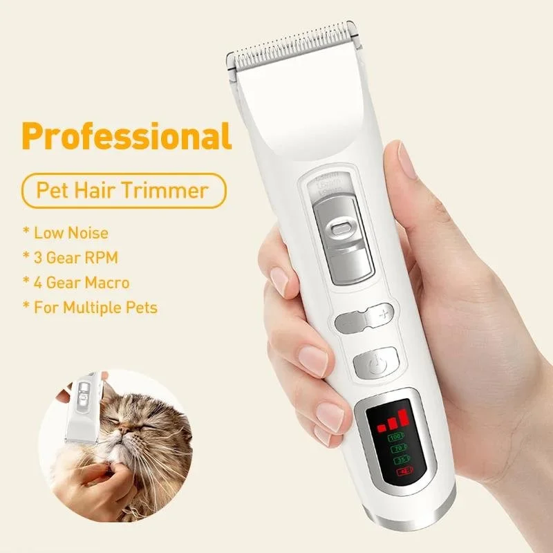 Professional Rechargeable Pet Hair Clipper – Cordless Dog & Cat Grooming Trimmer