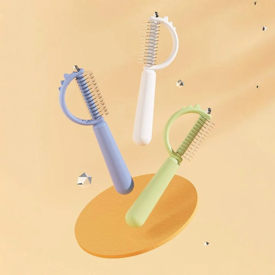 Double-Sided Dog Grooming Comb Knife for Knot & Hair Removal