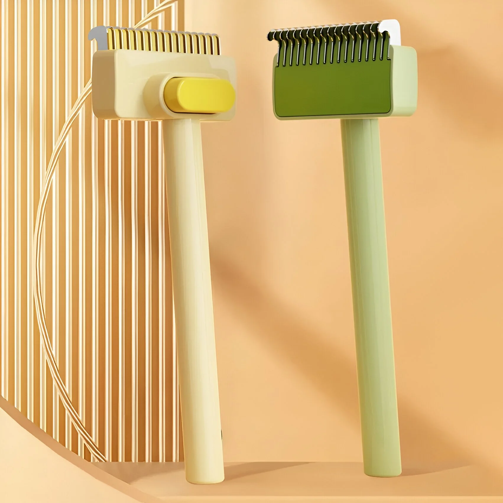 Self-Cleaning Dog & Cat Grooming Comb – Stainless Steel Hair Remover Brush