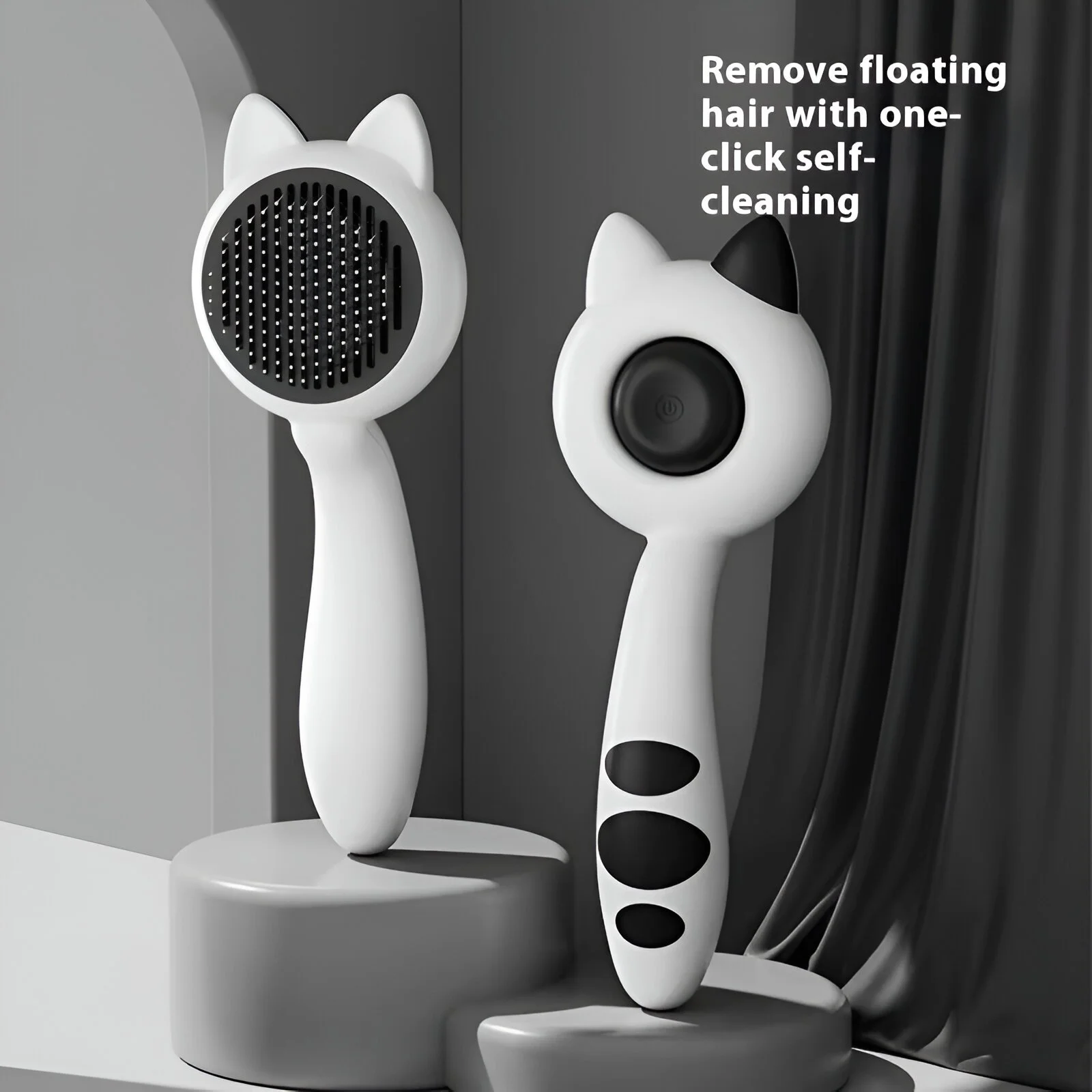 Self-Cleaning Cat Grooming Brush – Easy Fur Removal & Gentle Massage