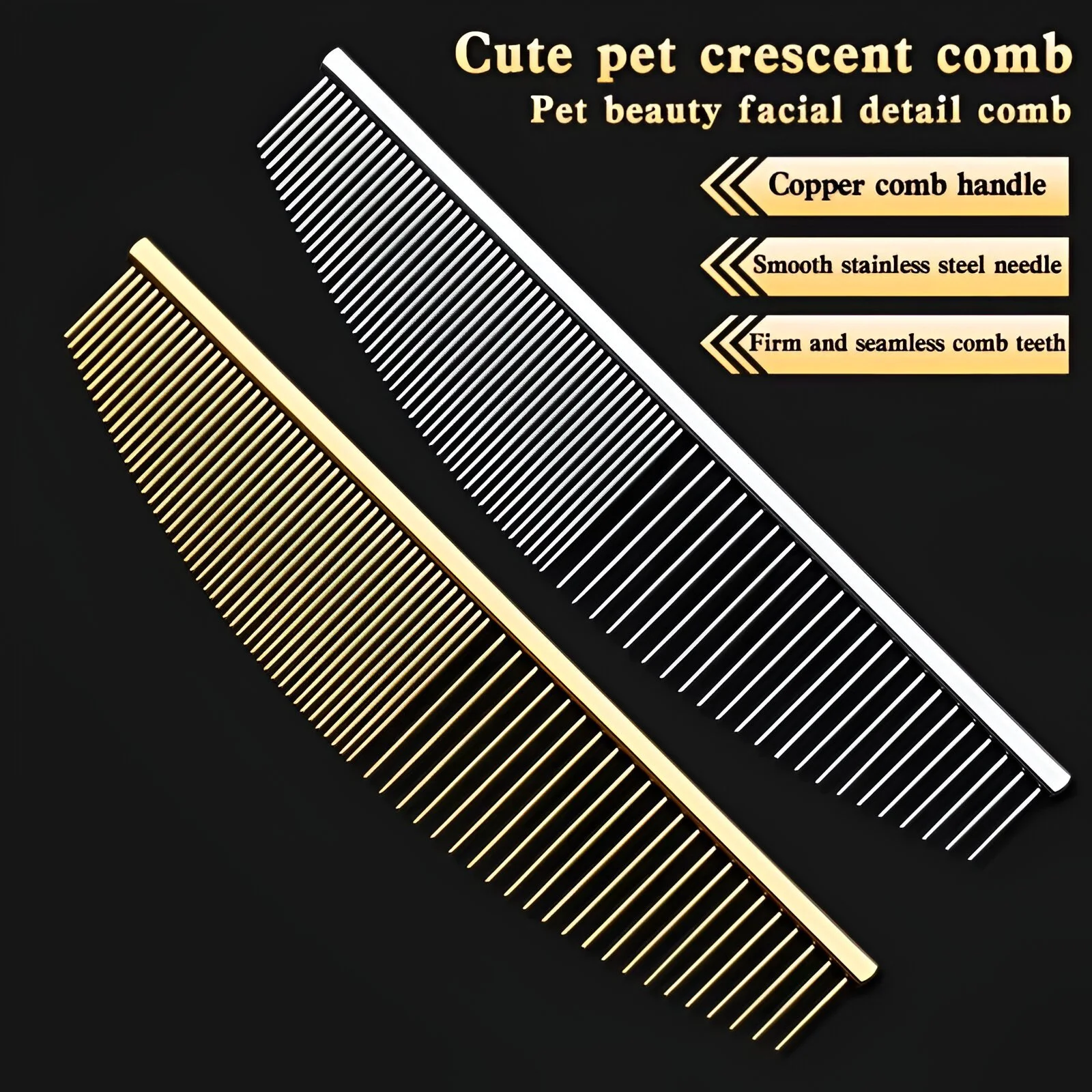 Crescent Moon Pet Grooming Comb for Dog Face and Mouth Area