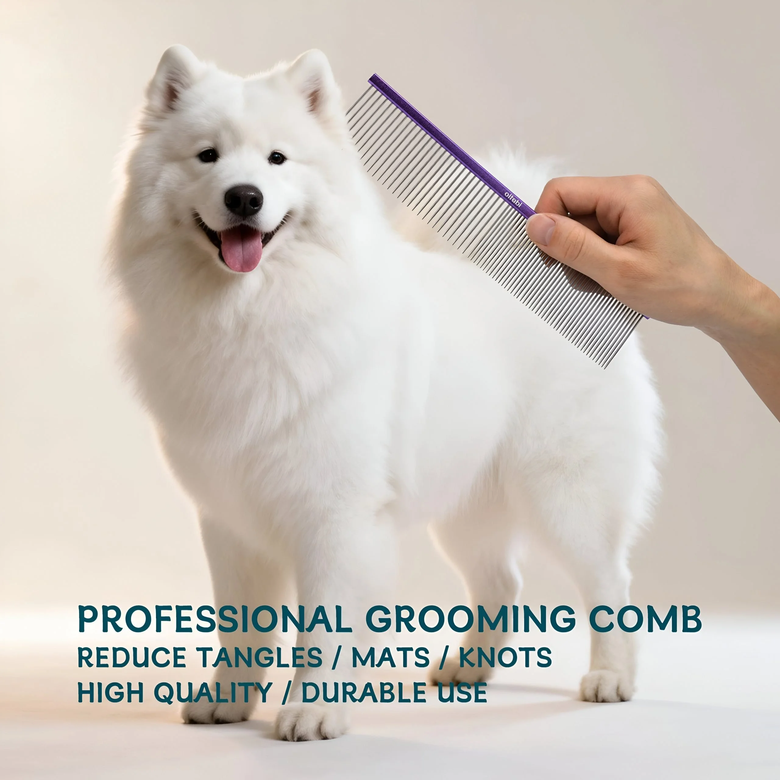 Professional Long-Tooth Stainless Steel Pet Grooming Comb