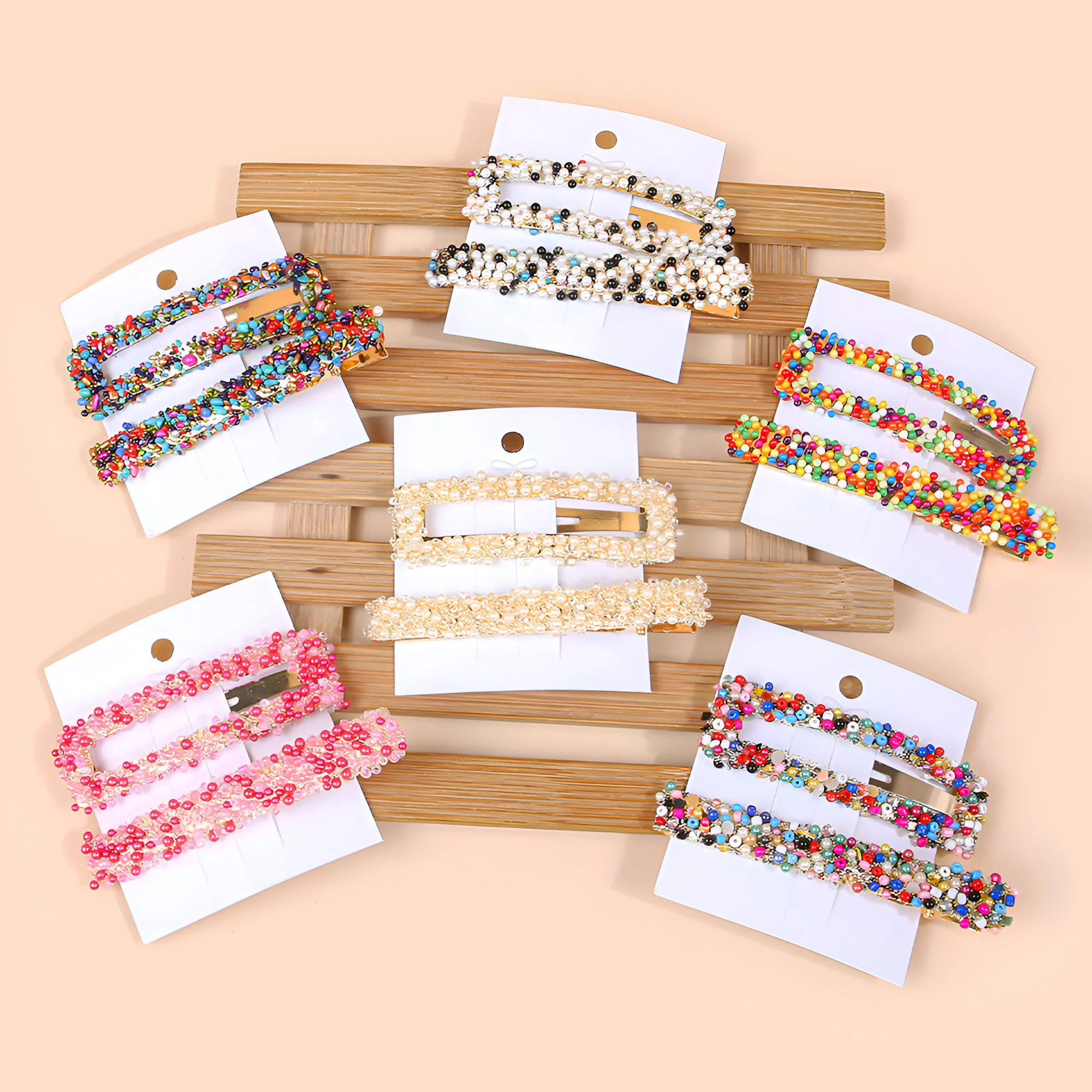 Elegant Handmade Pearl Hair Clips Set – Geometric Fashion Barrettes