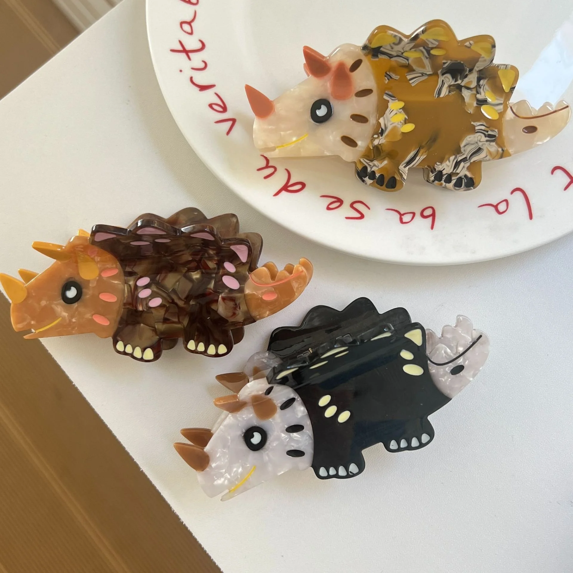 Cute Rhinoceros Acetate Hair Claw Clip