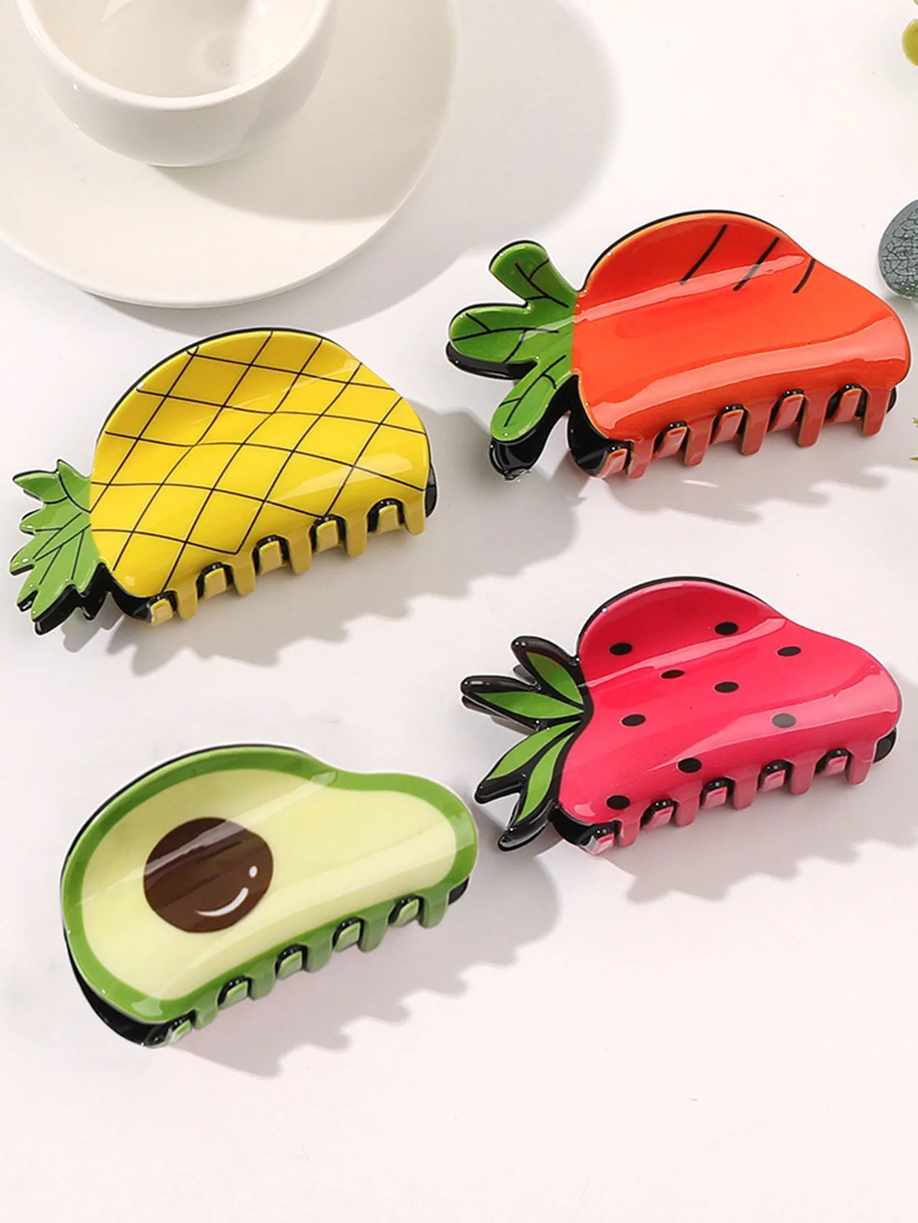 Set of Cute Fruit Hair Claws