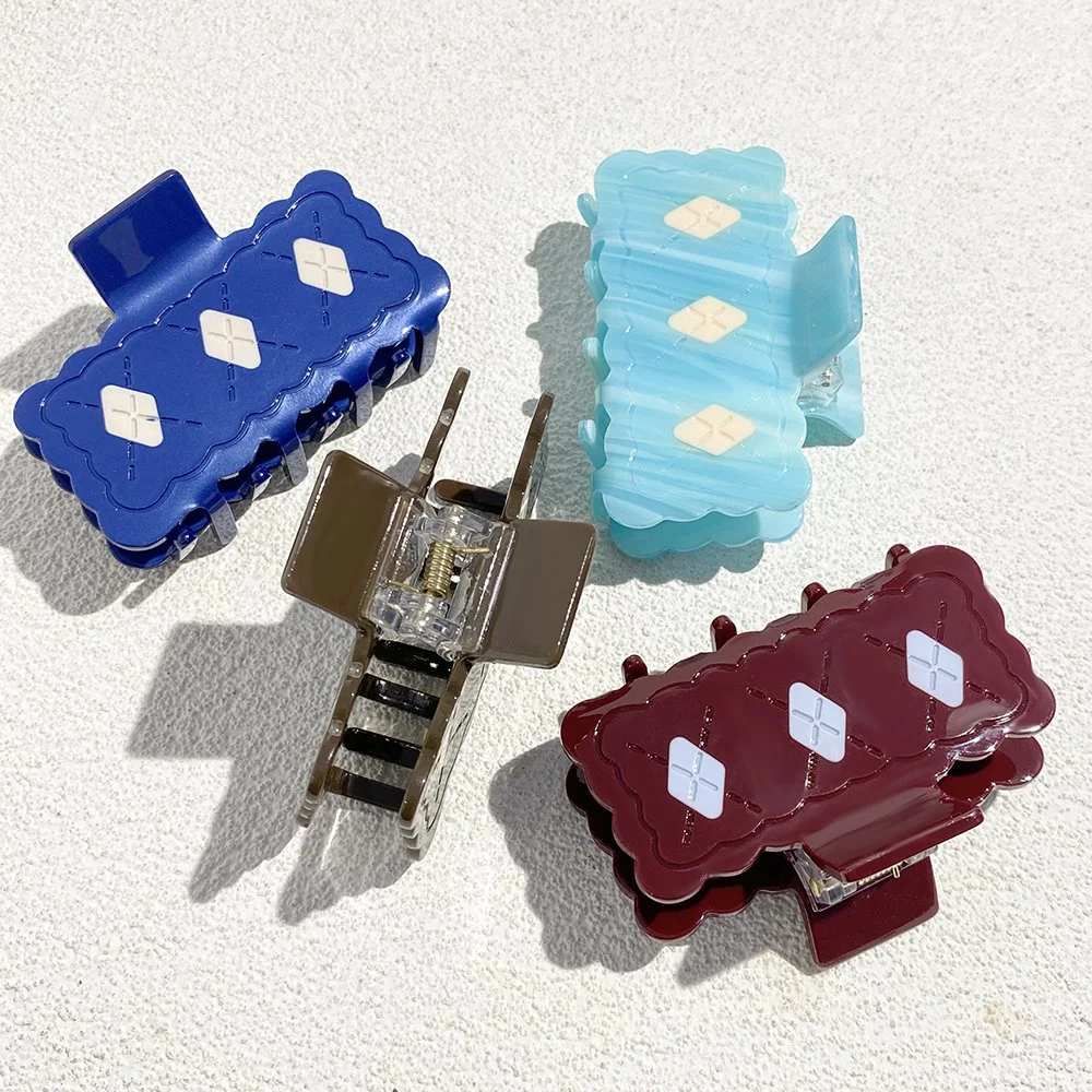 Colorful Geometric Acrylic Hair Claw for Women