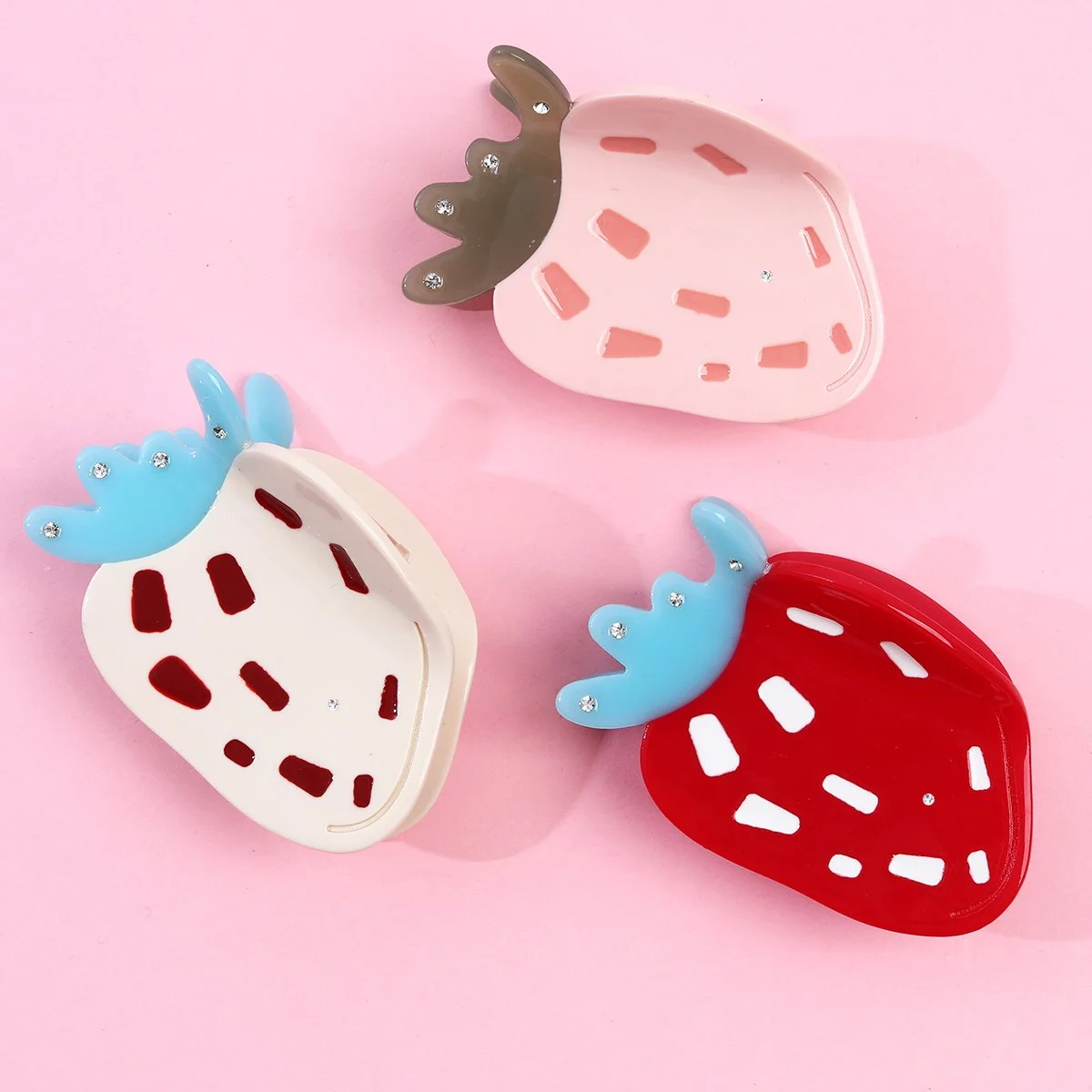 Personalized Strawberry Hair Claw Clip for Girls