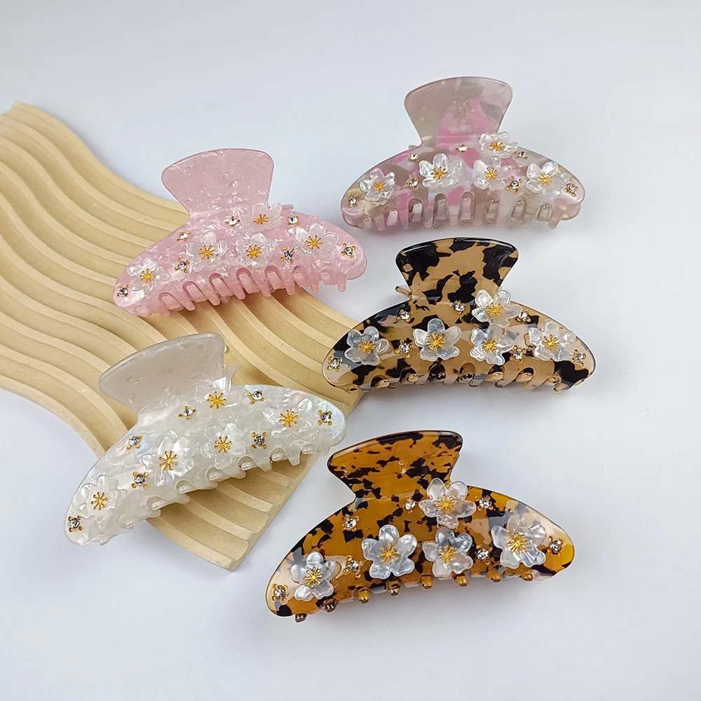 Floral Acetate Hair Claw Clip
