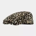 Leopard Print Cotton Newsboy Beret Hat