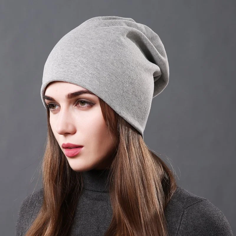 Unisex Cotton Blend Knit Beanie