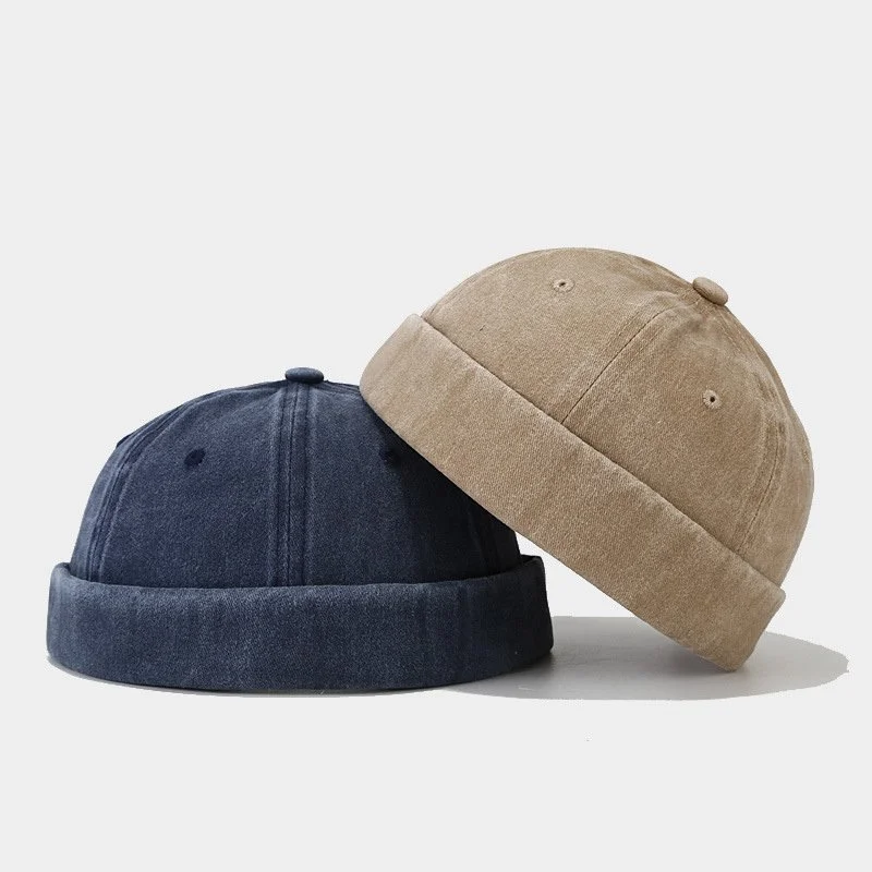 Vintage Washed Cotton Skull Cap - Unisex Hip Hop Beanie