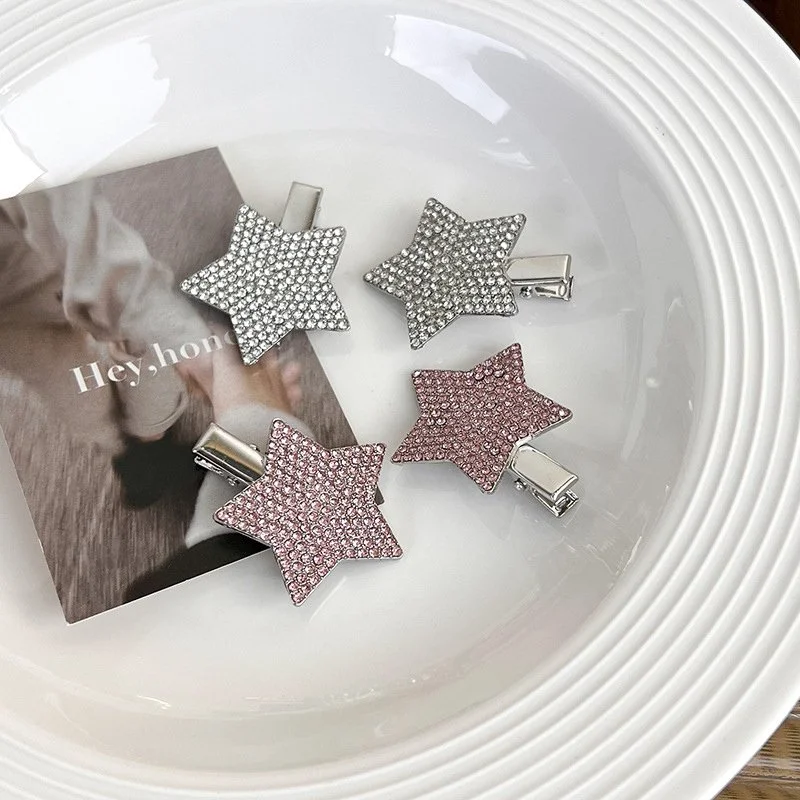 Rhinestone Star & Tulip Hair Clips – Sparkling Barrettes