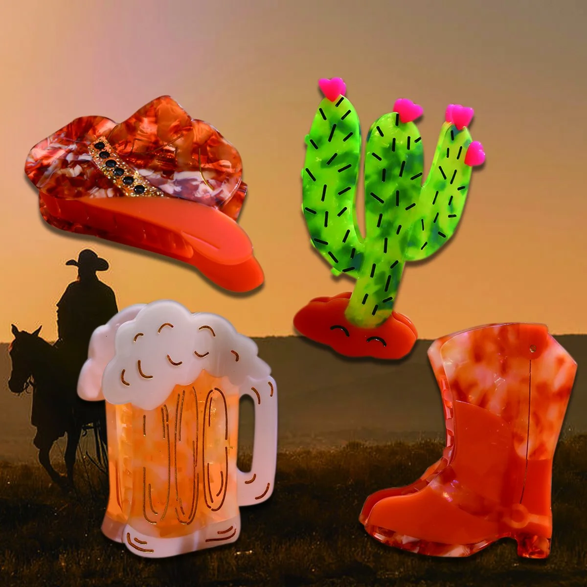 Personalized Wild Cow Acetate Hair Claw Clip - Unique Holiday Gift
