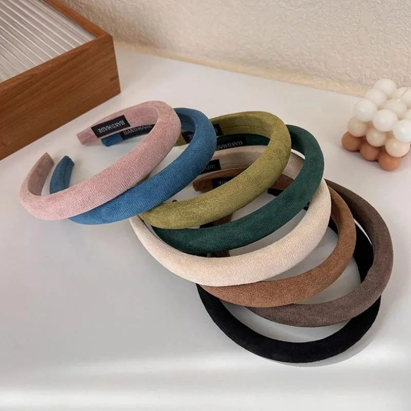 Retro Dark Color Padded Headband for Women – Chic Hair Accessory