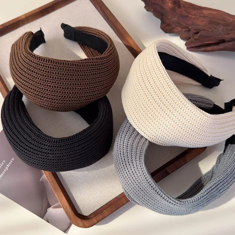 Retro Wool Wide-Brimmed Knitted Headband for Women