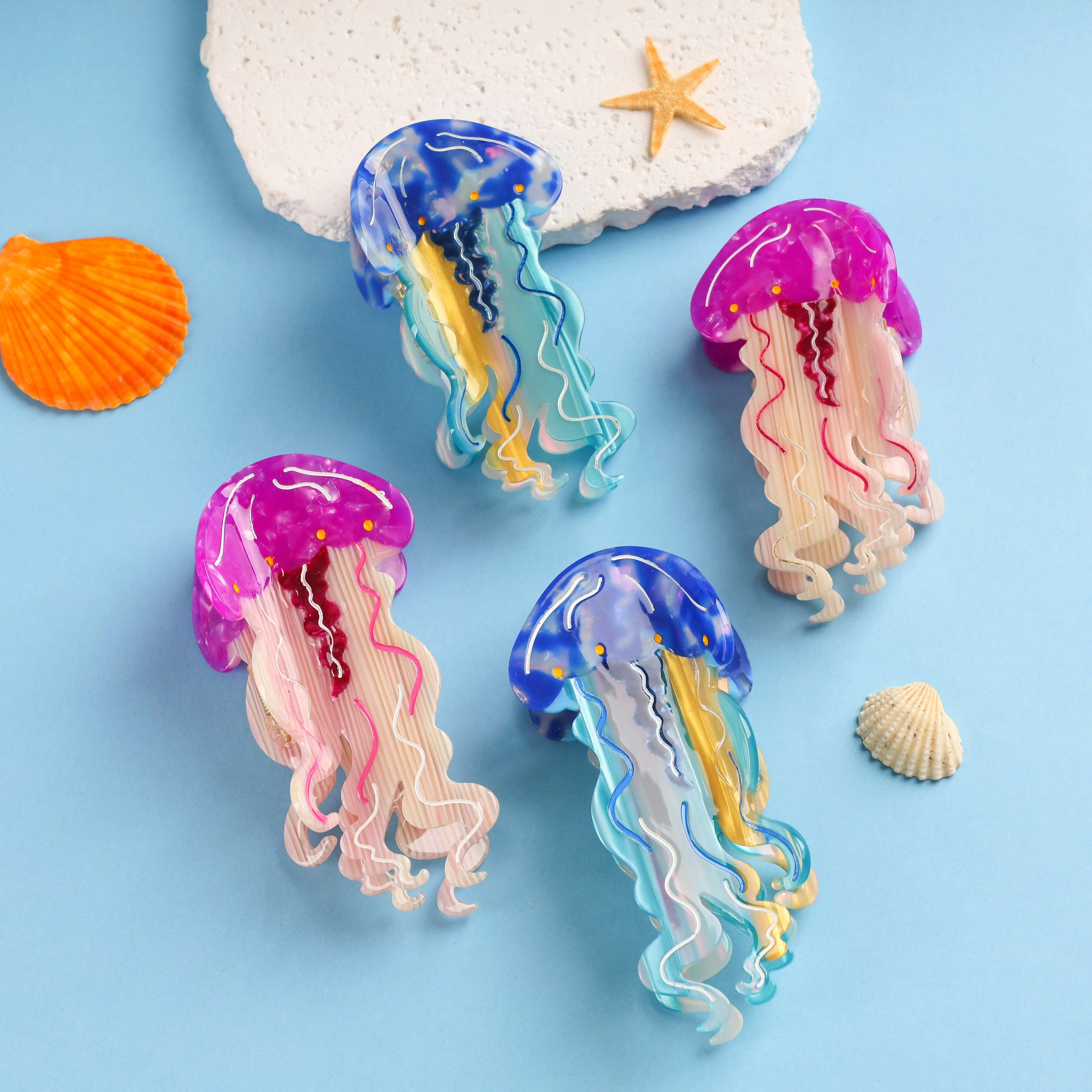 Elegant Jellyfish Hair Claw Clips for Women – Stylish Ocean-Inspired Hair Accessories