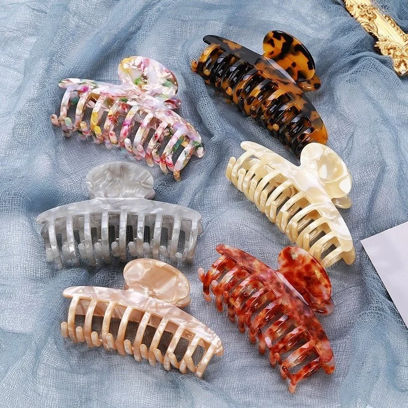 Vibrant Acetate Hair Claw Clip – Fishbone Design for Women & Girls