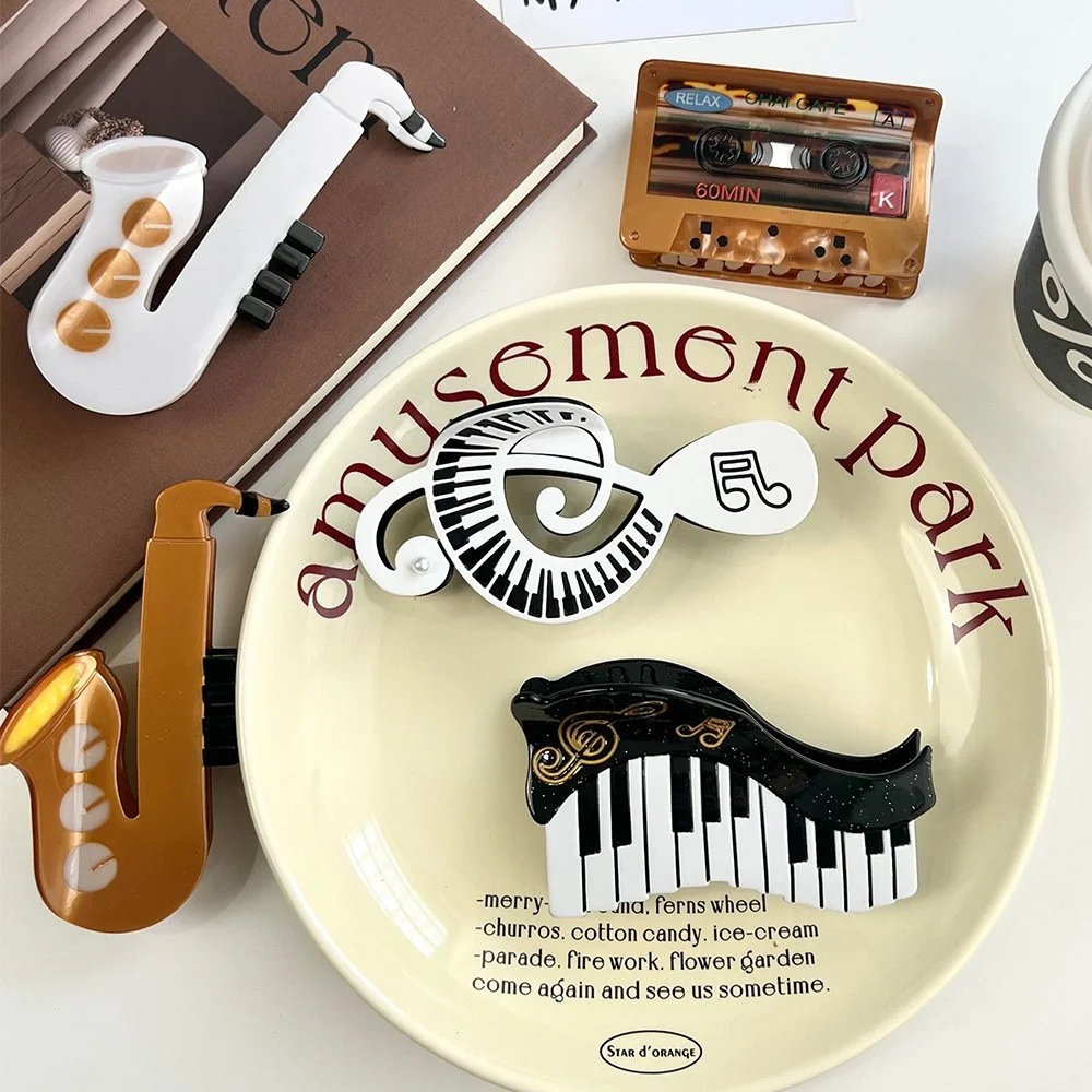 Stylish Music-Themed Hair Claw Clips