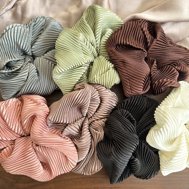 Silky Glossy Large Hair Scrunchie – Elegant Solid Color Headband