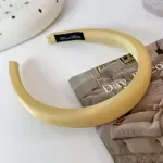 Retro Yellow Geometric Sponge Hairband for Women